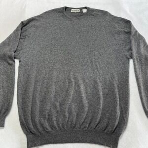 Braemar Mens XL 100% Cashmere Sweater Gray Crewneck Long Sleeve Coastal Grandpa